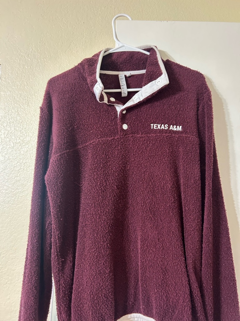 chic Maroon Sherpa Snap Pullover